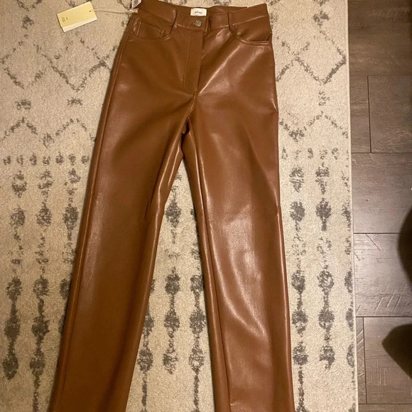 Aritzia Brown Vegan Leather Pants - Picture 7 of 7